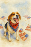 Bumper Hound Watercolor