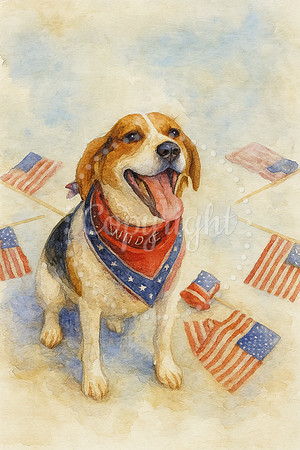 Bumper Hound Watercolor