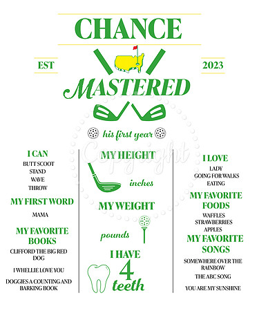 Mater's Themed Birthday Stats Poster