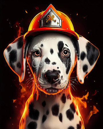 Dalmatian Puppy Fire Hat