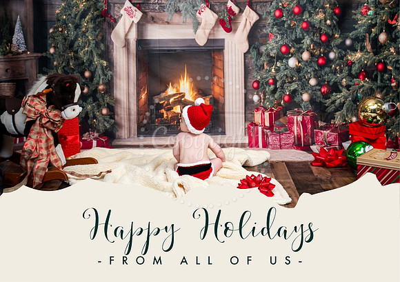 Happy Holidays Baby Young Family Card Marketing