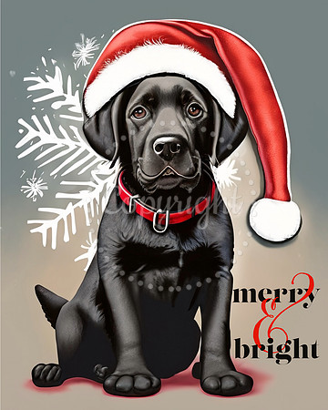 Black Lab Merry & Bright