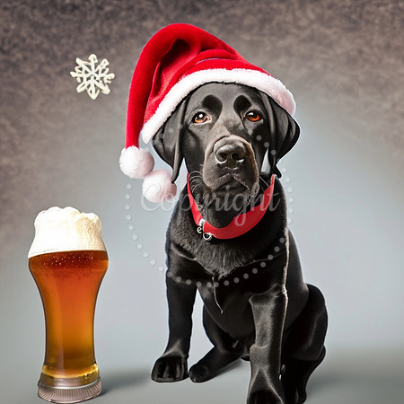 Black Lab Christmas Beer Brewery Decor Marketing