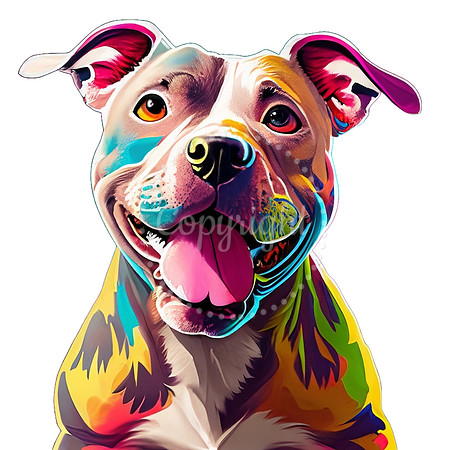 Colorful Pit bull Art