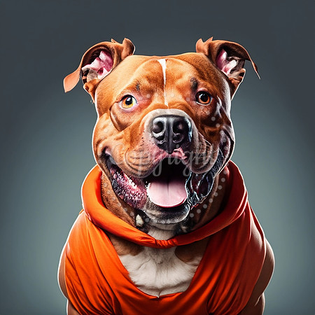 Pit Bull Art Print for Fall