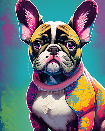 Colorful French Bulldog