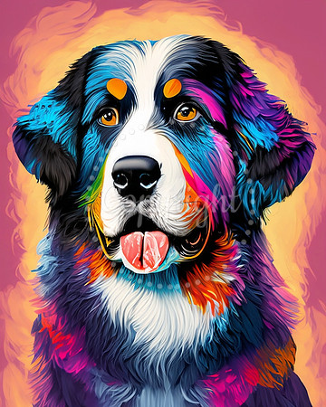 Bernese Mountain Dog Colorful