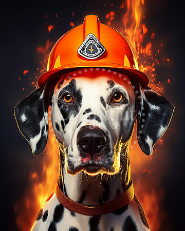 Dalmatian Dog with Fire