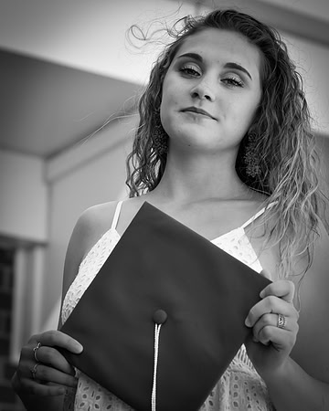 Black & White Senior Cap & Gown