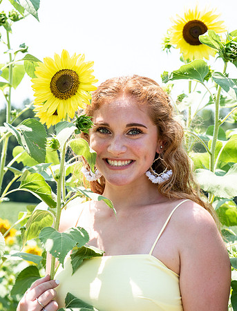 Sunflower Girl Smiling in Suffolk, Virginia
