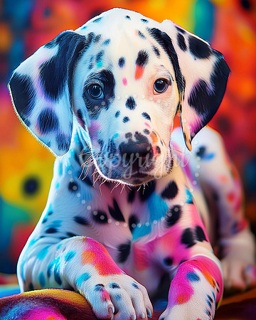 Colorful Dalmatian Puppy