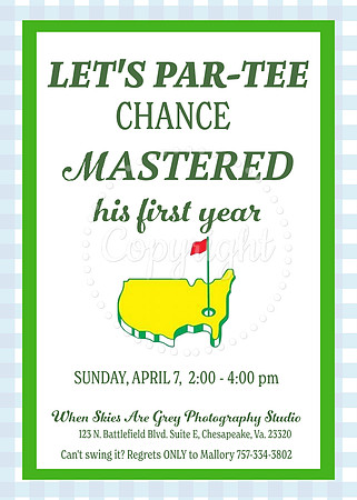 Chance's Master's Party 5x7 Golf Birthday Invitation
