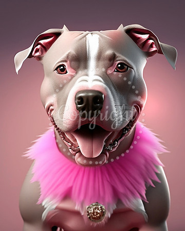 Pink Pit Bull Card
