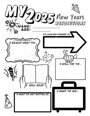 2025 New Years Resolutions Digital Download Design